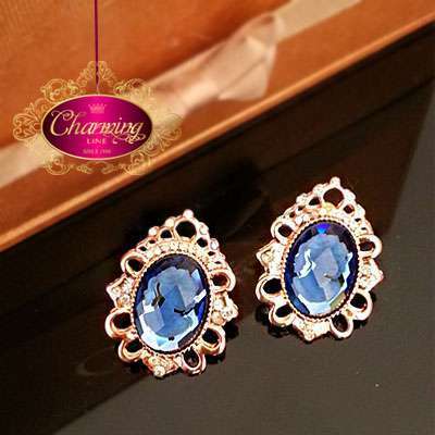 Royal and Dark blue Stones Earrings